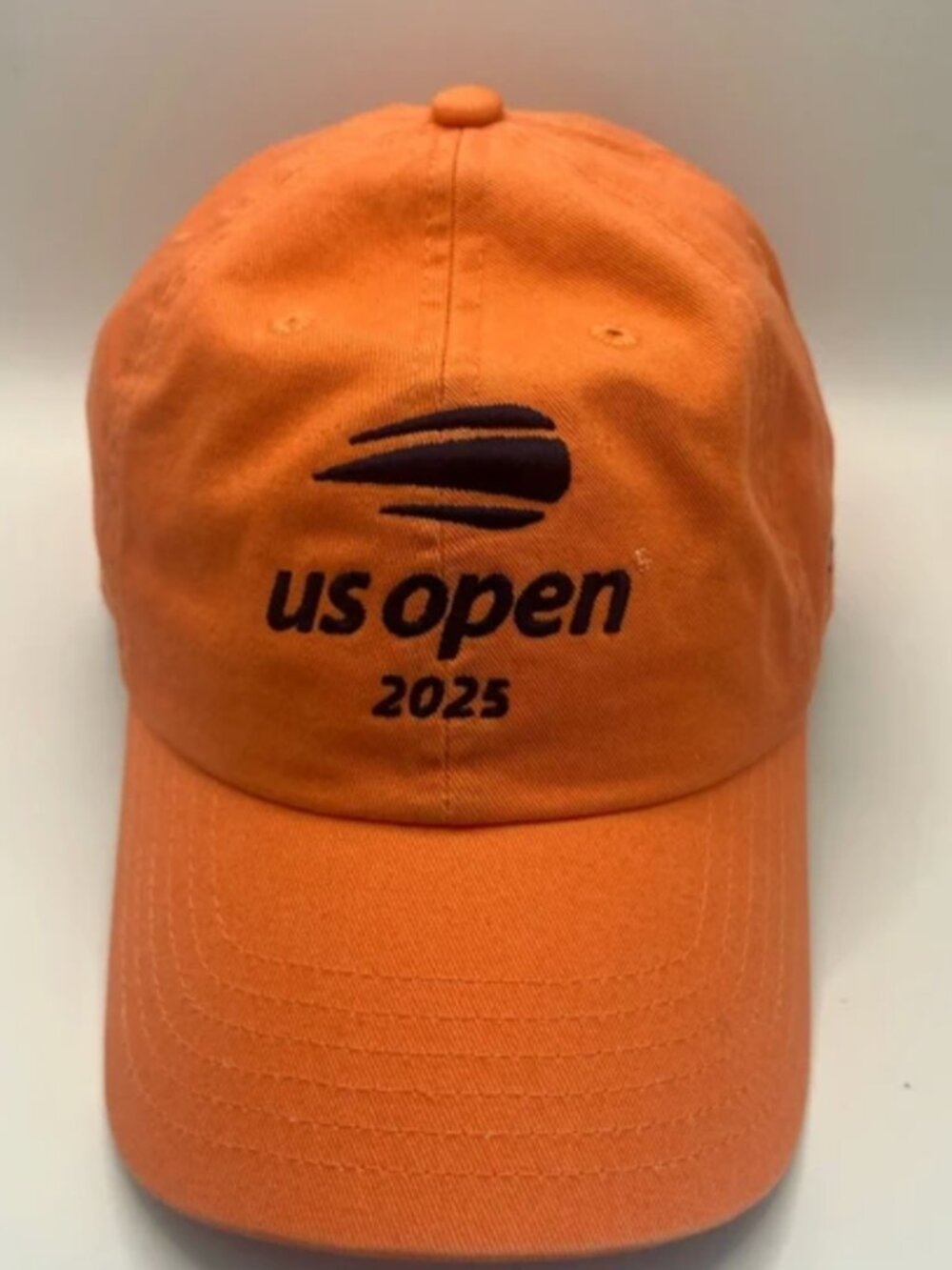 US Open 2025 Tennis Hat Orange Embroidered Logo Adjustable Cap